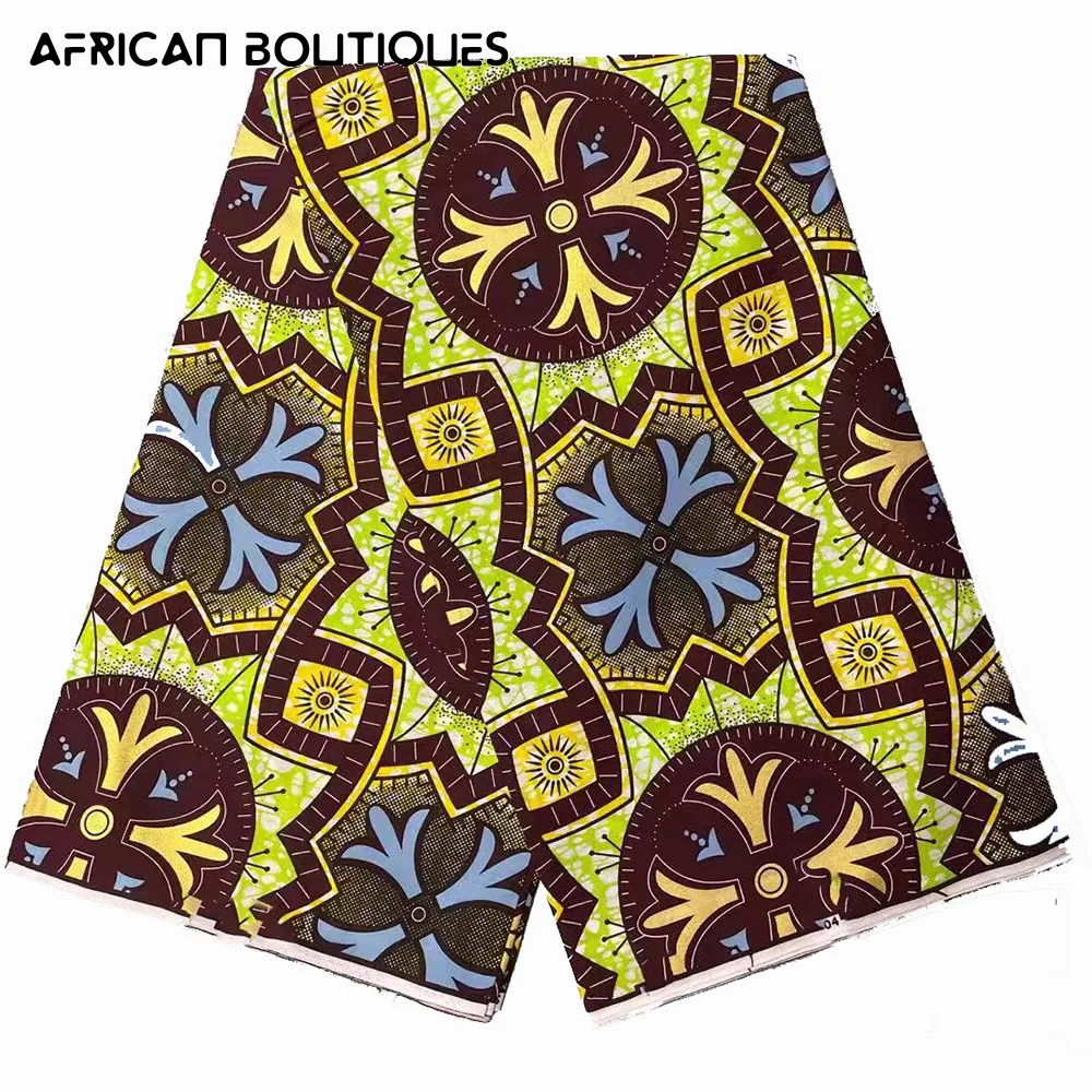 Африканская восковая ткань высокого качества 6 ярдов, африканская восковая Ткань, 100% хлопчатобумажный материал, мягкая ткань с принтом Анка...