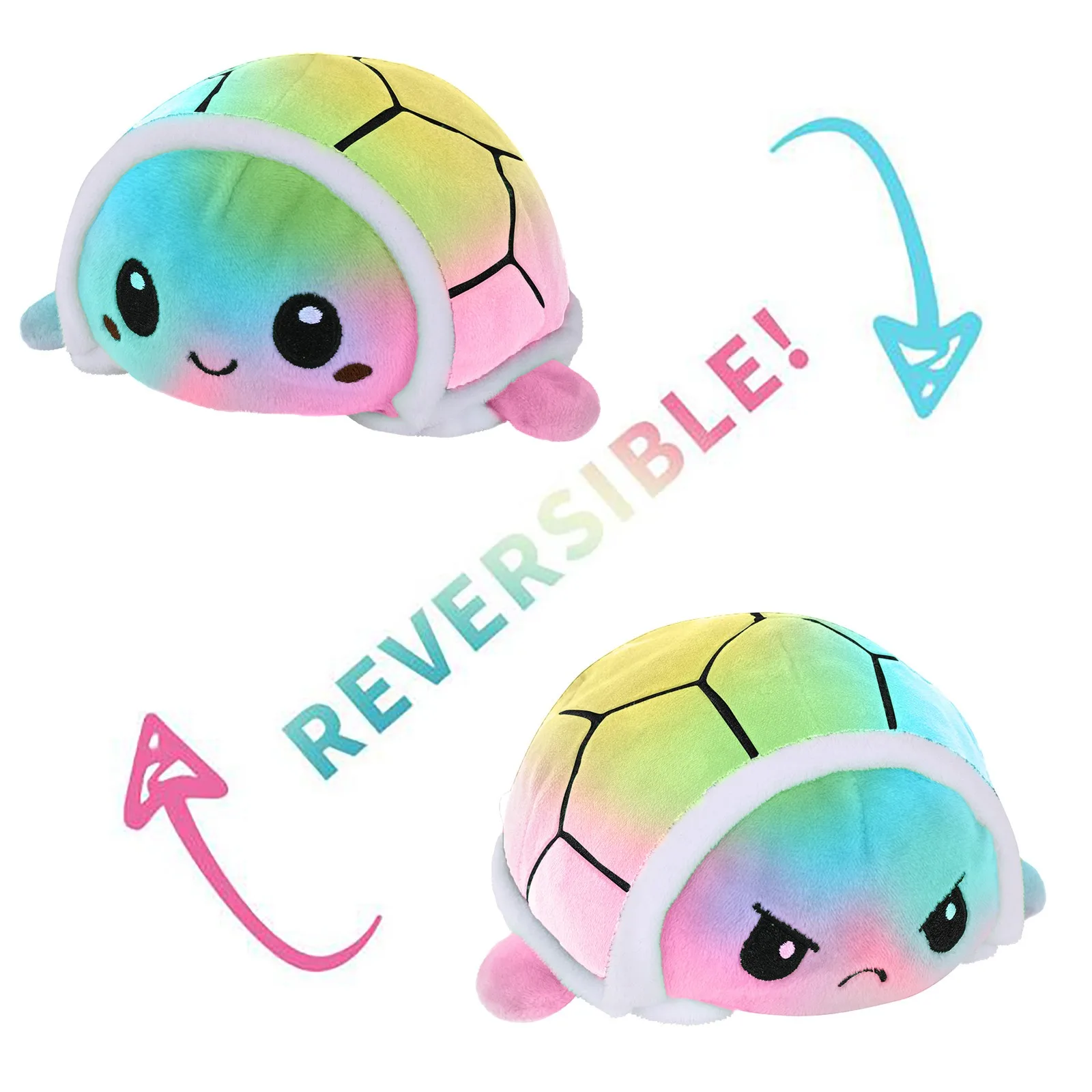 Новинка 2020 двухсторонняя реверсивная черепаха Детская плюшевая игрушка в виде