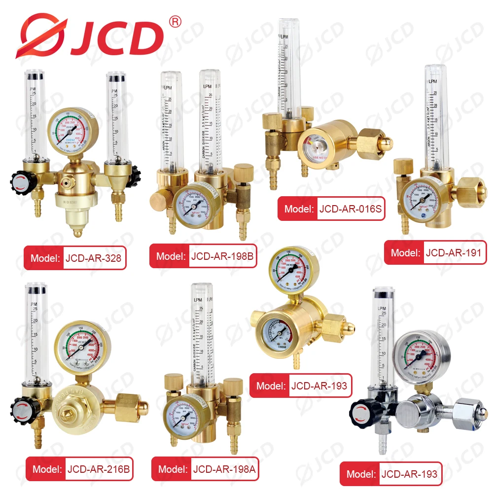 Jcd Regulador de Argônio Estável Seguro g5 025mpa Co2 Mig Tig Medidor de Fluxo Reguladores de Gás Medidor de Fluxo Solda Medidor de Pressão Redutor Medidores de pressão