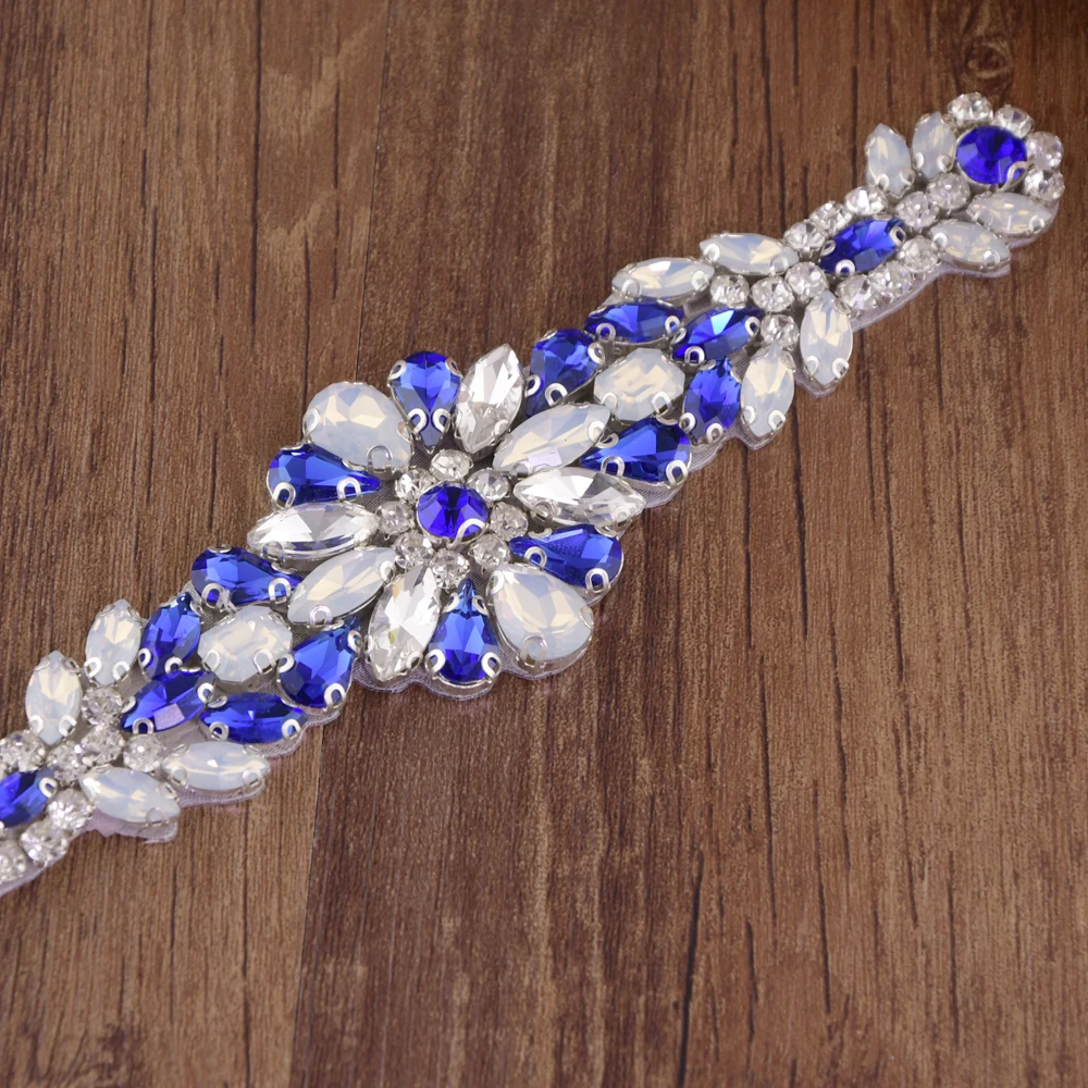 

TRiXY S424 Royal blue Wedding Belt Diamonds Belt Rhinestones Belt Skinny Bridal Belt Crystal Wedding Accessories Bridal Sash