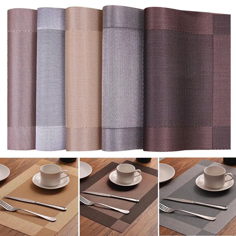 

45x30cm Rectangle Antiskid Heat Insulated Mat Dinning Table Bowl Dish Placemat