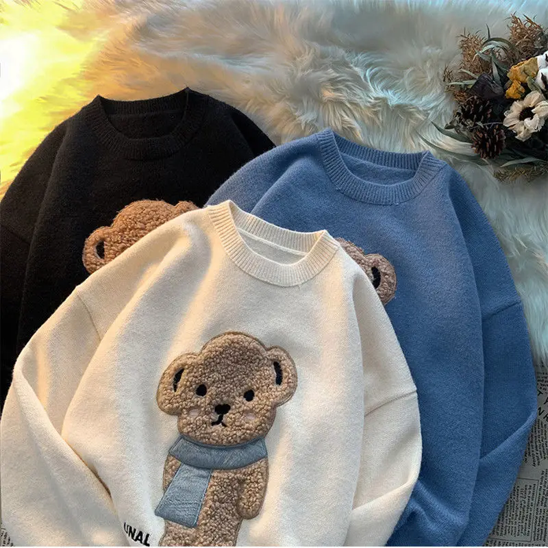 

Sweater and knitwear thickened men's autumn and winter style loose crew neck