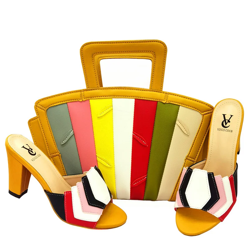 

PEIRESA 2022 New Design Sandals African Style Ladies Shoes And Bags Set High Quality Italian Women Shoes And Bag Sets For Party