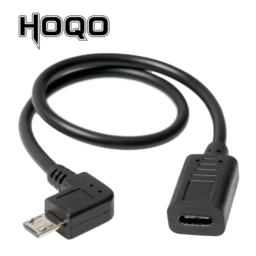 

Right angle Micro USB Male to USBC Female Cable 90 degree MicroUSB to USB Type C Female Cord Sync Data Charge Cabo for smarphone