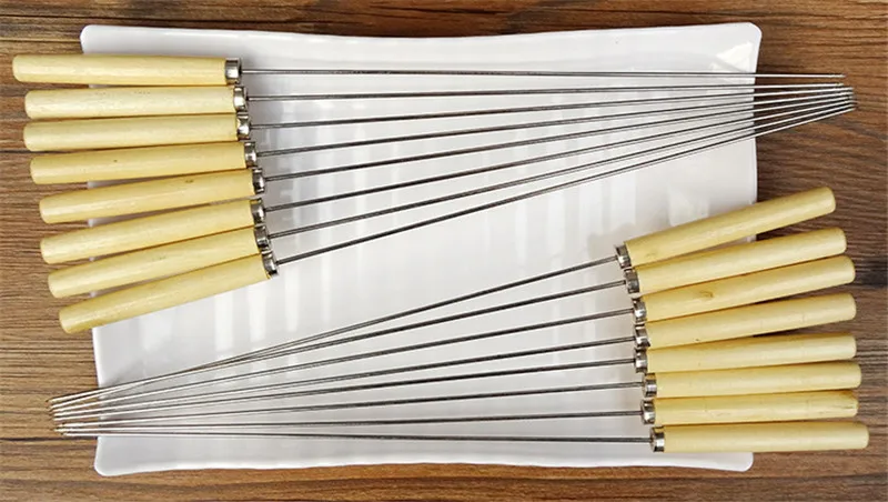 Шпажки для барбекю пикника 10 шт. жареная палочка из нержавеющей стали с