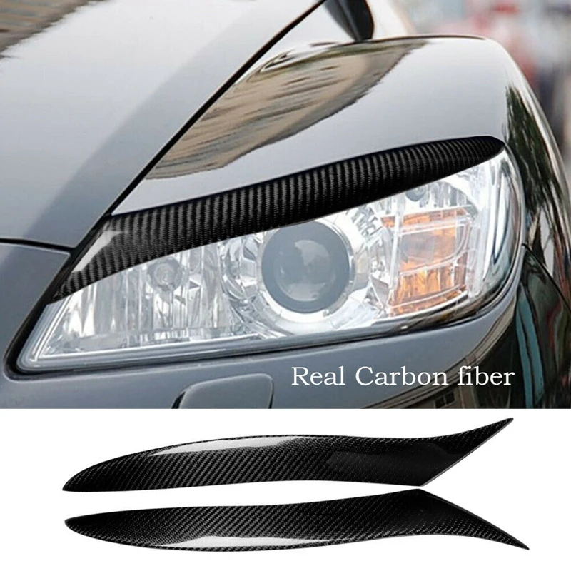 

2PCS Car Carbon Fiber Headlight Eyebrow Eyelids Trim Cover Sticker for Mazda RX8 RX-8 2009-2012