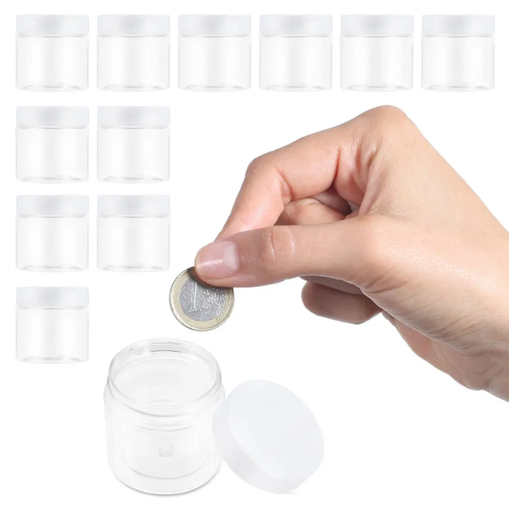 

12Pcs 60ml Cosmetic Container Jars with Lids Craft Beads Jar Organizers