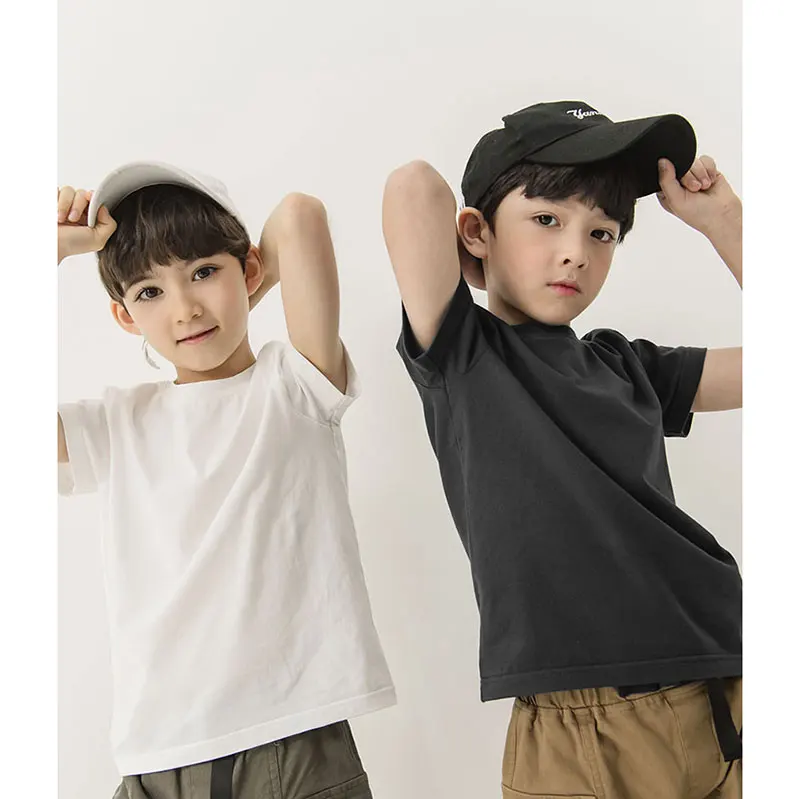 

16 Colors Kids Plain T Shirt Tops For Child Boys Girls Baby Toddler Solid Color Cotton Clothes White Black Children Summer Tees