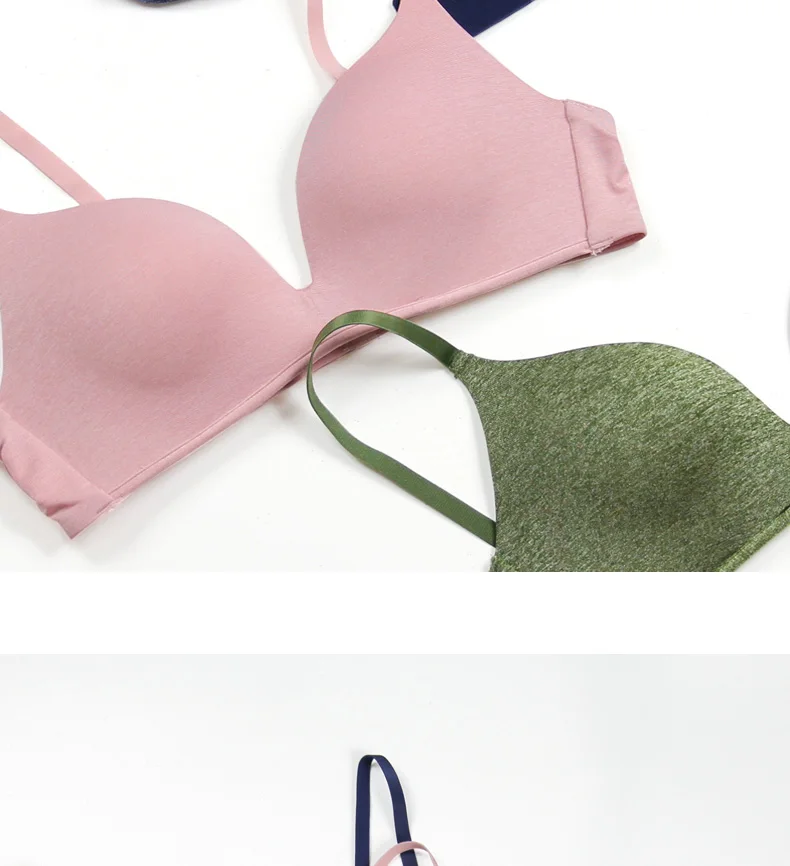 Green Camouflage Vest-Style Female Sexy Bra Small Chest Gather Sexy Lingerie Front Buckle Without Steel Ring No Trace Underwear