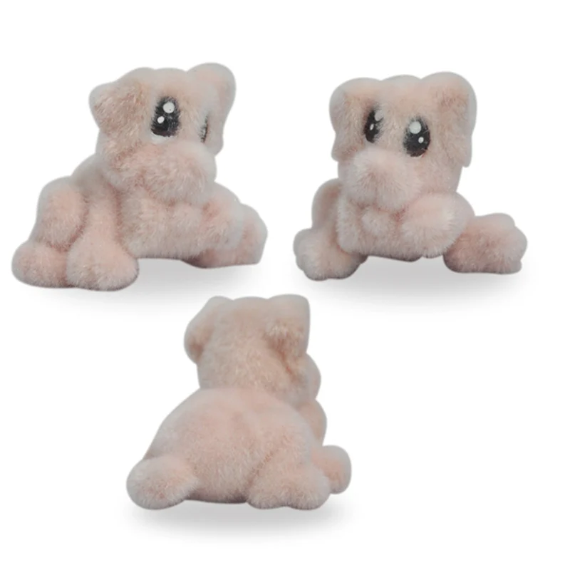 Маленькая собака глухая коробка игрушка флокирование животные игрушки для детей