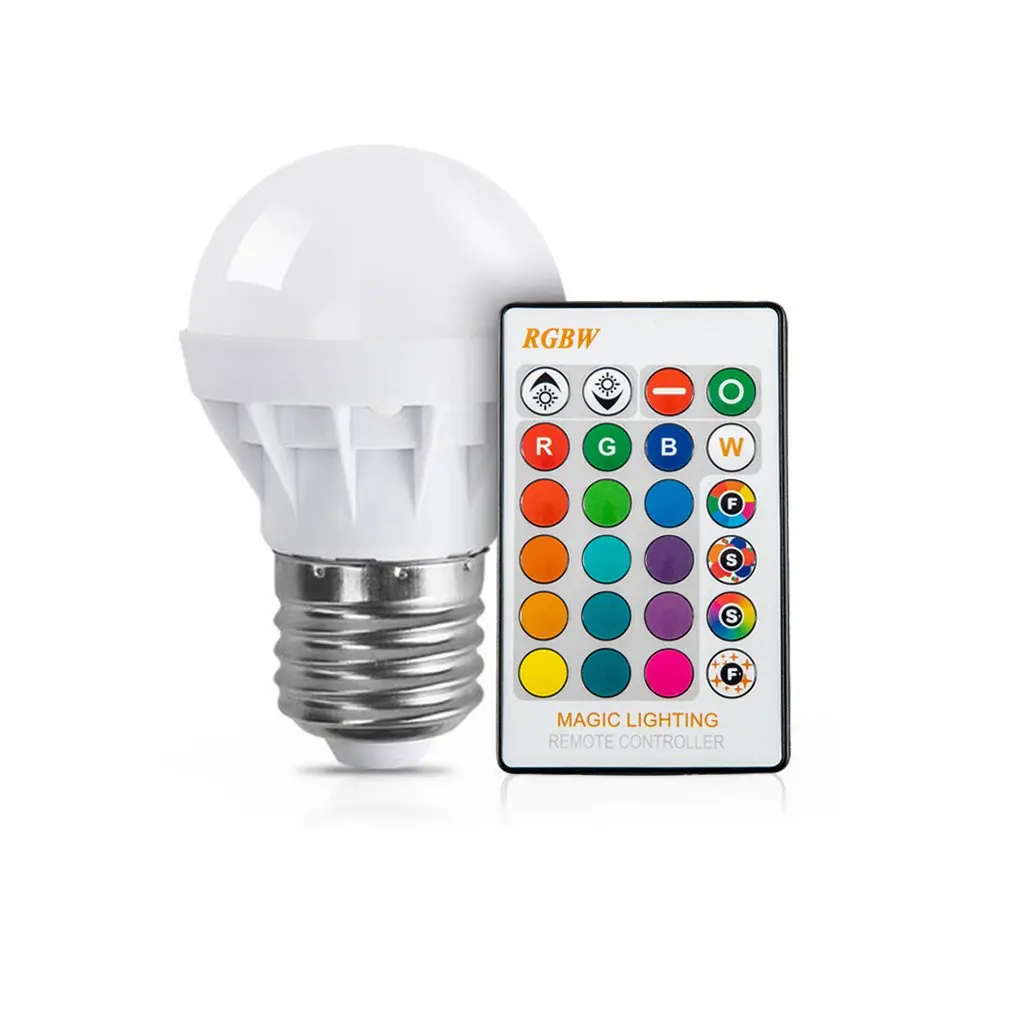 

Разноцветная светодиодсветильник RGB Лампочка E27, лампа с диммером, с дистанционным управлением, 3 Вт, для помещений, для рождества, вечеринки,...