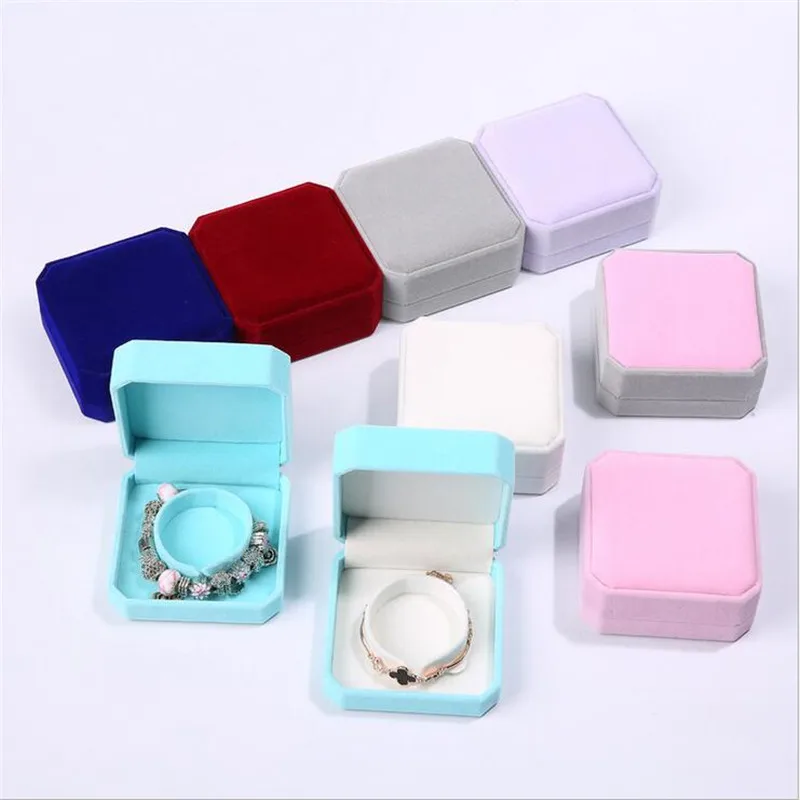 1 шт. квадратные серые Бархатные чехлы для ювелирных изделий Элегантный браслет