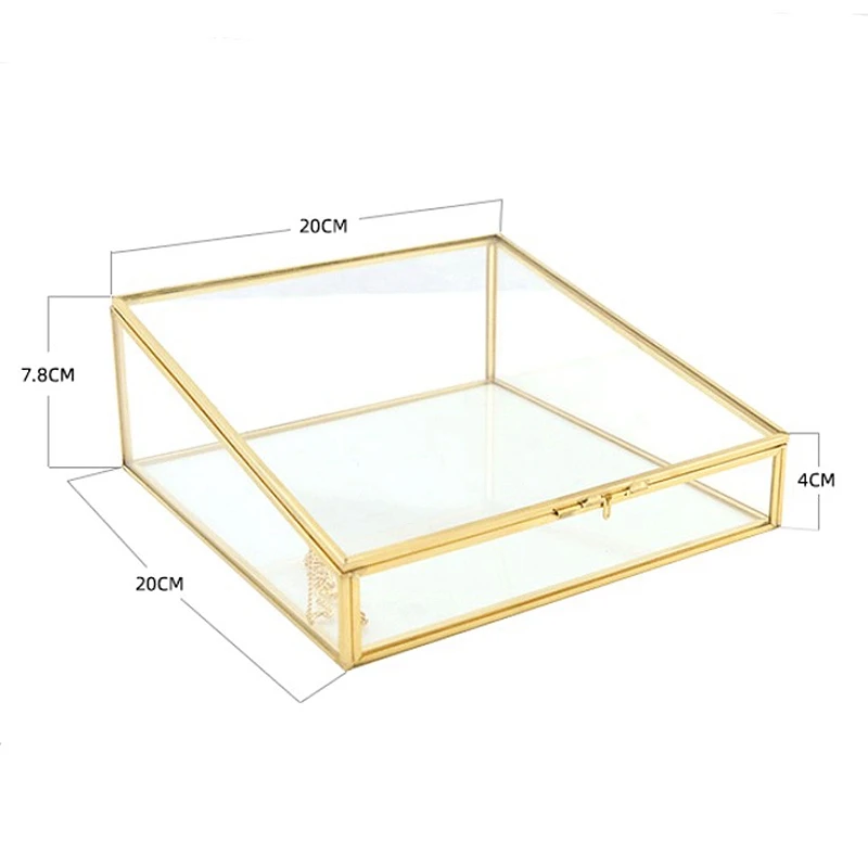 

Nordic Style Glass Storage Box Home Organizer for Jewelry Necklace Dessert Display Cabinet Display Box Decoration