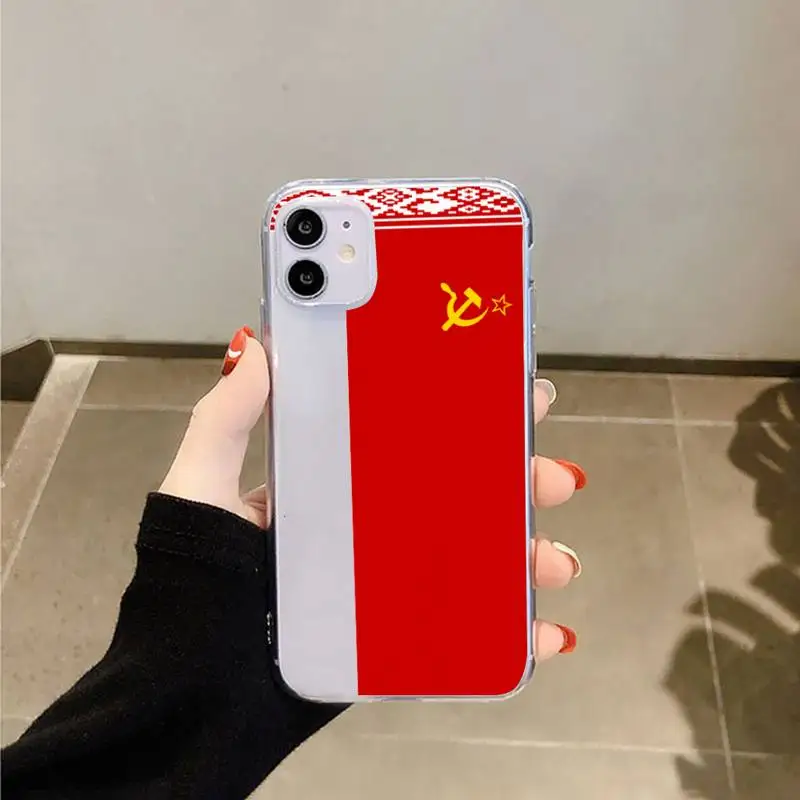 

Republic of Belarus National flag Phone Case Transparent for iPhone 6 7 8 11 12 s mini pro X XS XR MAX Plus