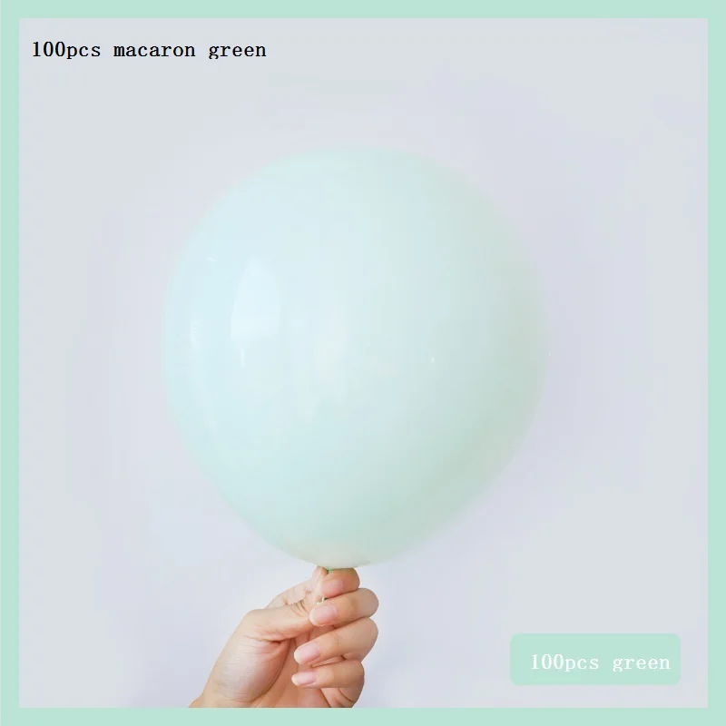 green 100 шт. 10 дюймов латексные шары в виде Макарон Для Вечеринки На День Рождения вечерние украшения для комнаты свадебные шары Свадебные шары для украшения - Цвет: green