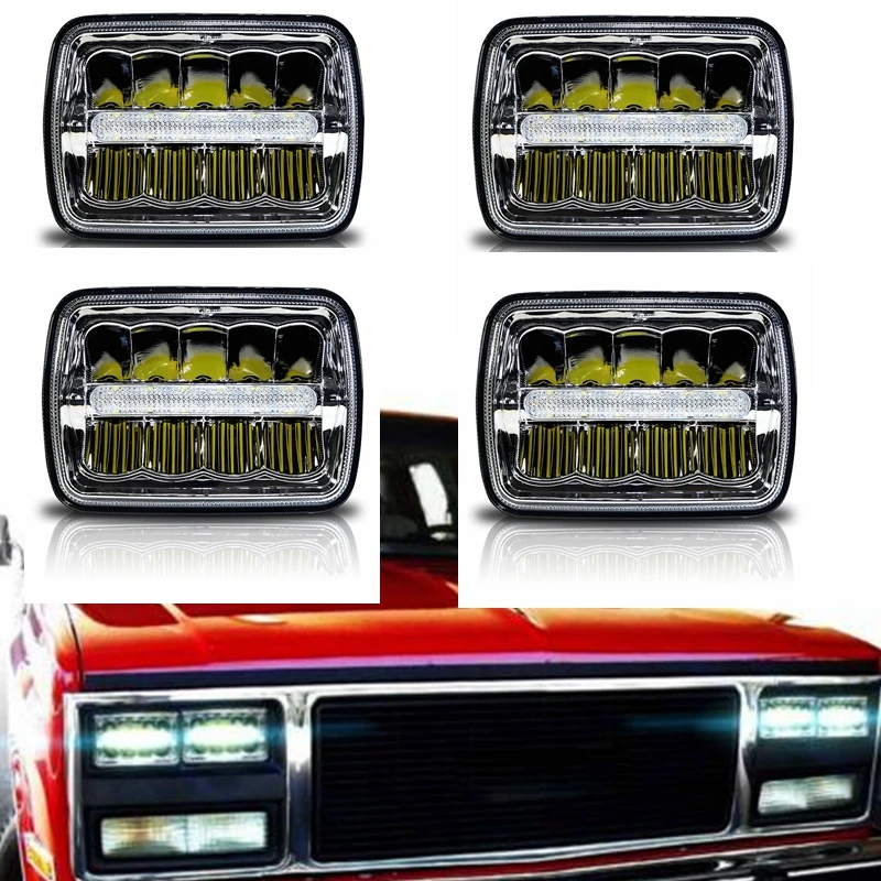 4x6 квадратный морской Светодиодный светильник 12V 24V s лампы H4 45W для грузовика