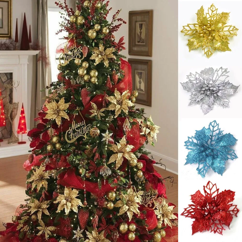

9cm Christmas Celebration Hollow Flower Christmas Tree Pendant Decoration Ornaments For Home Party Wedding Decor Outdoor Tools