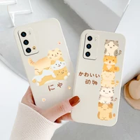 lie prone on the cat phone case for huawei p40 p40lite p30 p20 mate 40 40pro 30 20 pro lite p smart 2021 y7a silicone cover