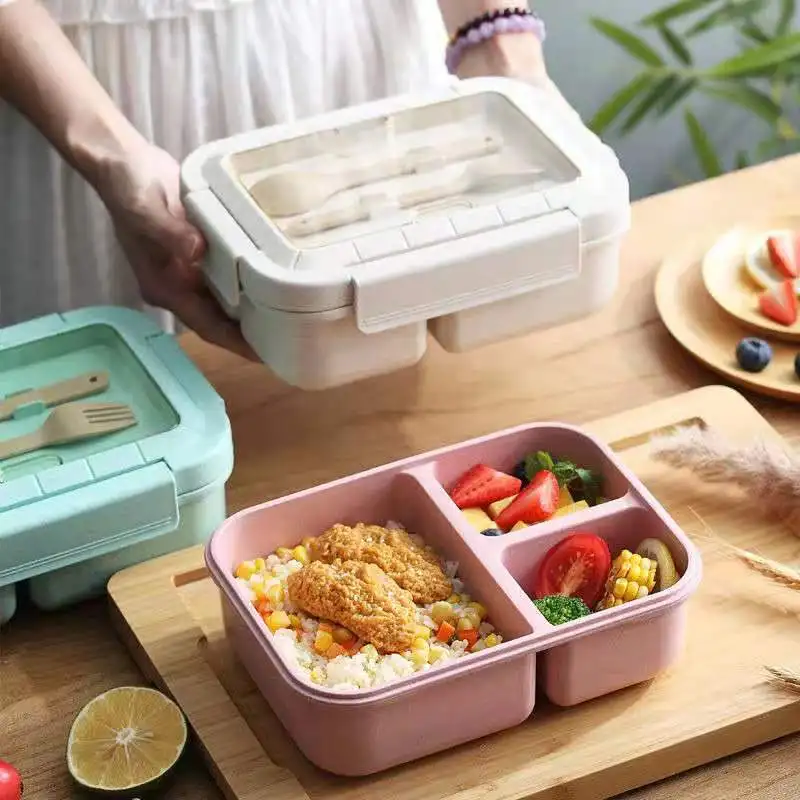 

Простой Студент идет на работу с изоляцией ланч-бокса с крышкой и подогревом в японском стиле вместительная коробка Bento