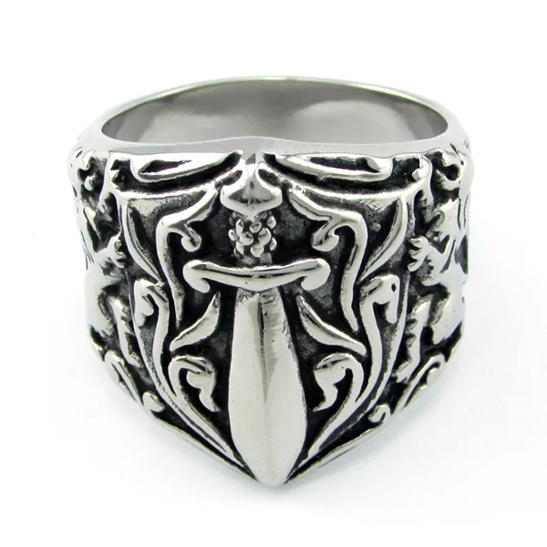 Кольцо из нержавеющей стали 316L для мужчин Винтажное кольцо с изображением