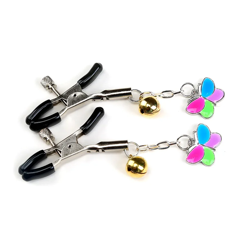 1 пара металлический колокольчик бабочка зажим для сосков Секс игрушка взрослые