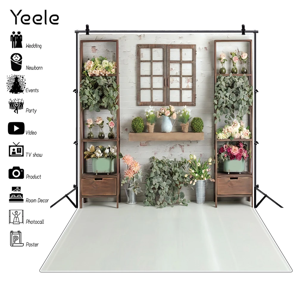 

Yeele Flower Wall Floor Wedding Background Photography Marry Baby Portrait Vinyl Backdrop Photophone For Photos Photocall Props