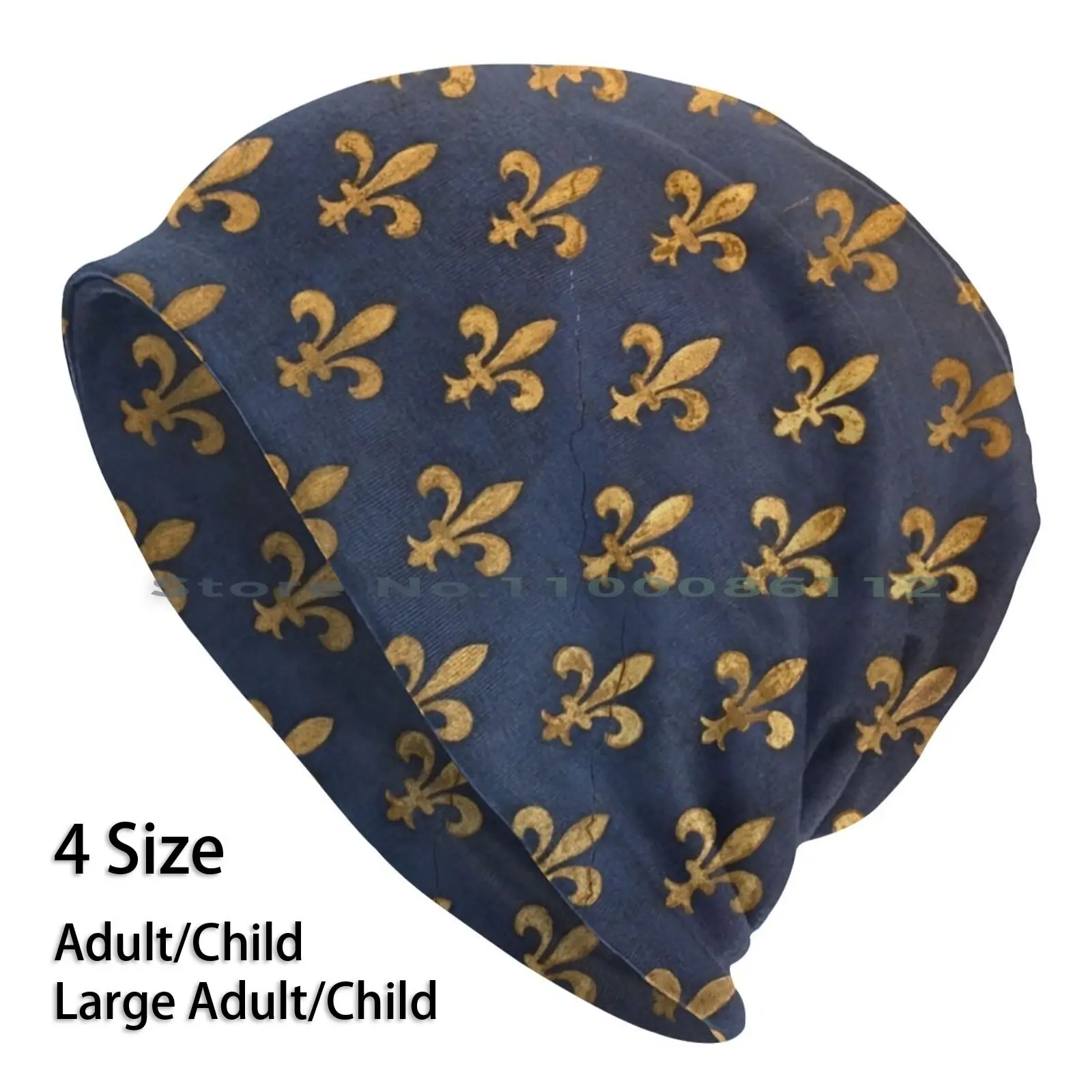 

Florence Beanies Knit Hat Florence Italy Medici Fleur De Lis Blue Gold Wallpaper Pattern Antique Classic Europe Italian