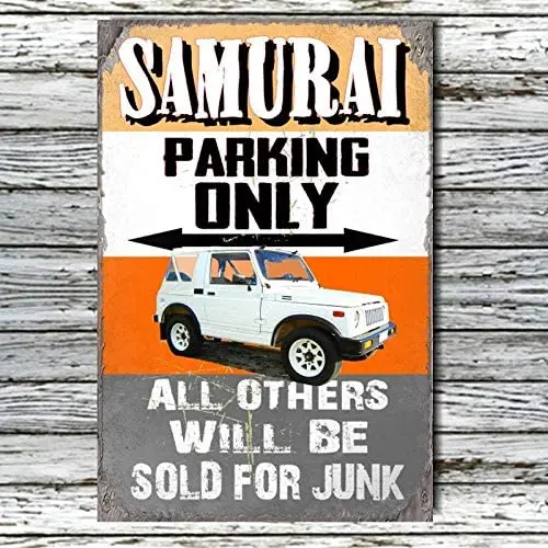 

Samurai Parking Only Metal Sign, Metal Sign, Public Sign, Decoration Sign, 8x12 Inch