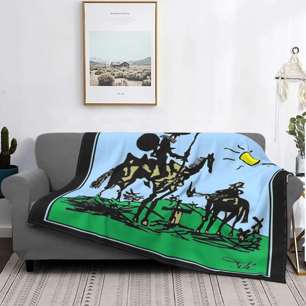 

Don Quijote-Manta inclinable Vintage, colcha a cuadros para cama, sofá y cama