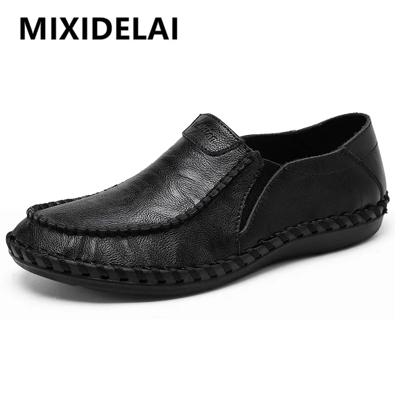 

New Comfortable Leather Men's Casual Shoes Summer Breathable Men's Shoes Handmade Men Loafers Outdoor Light Driving Shoes 38-46