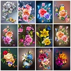 Huacan, алмазная живопись, искусство, искусство, цветок, полная квадратнаякруглая Алмазная вышивка, Цветочная бабочка, Настенный декор