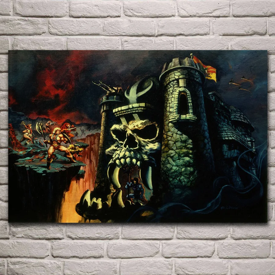 Художественный плакат на холсте с изображением замка демона He Man и the magic demon