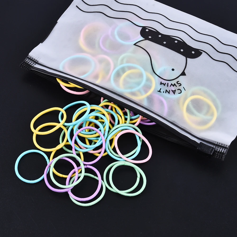 

100Pcs Women Girls Hair Band Ties Rope Ring Elastic Hairband Ponytail Holder Hair Accessories