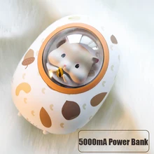 Mini Portable 5000mAh Power Bank Cute Space Capsule Hamster Charging USB Hand Warmers for Girl Loves Gift Butter Cat Power Bank