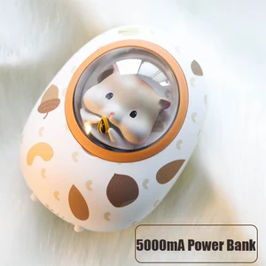 mini portable 5000mah power bank cute space capsule hamster charging usb hand warmers for girl loves gift butter cat power bank free global shipping