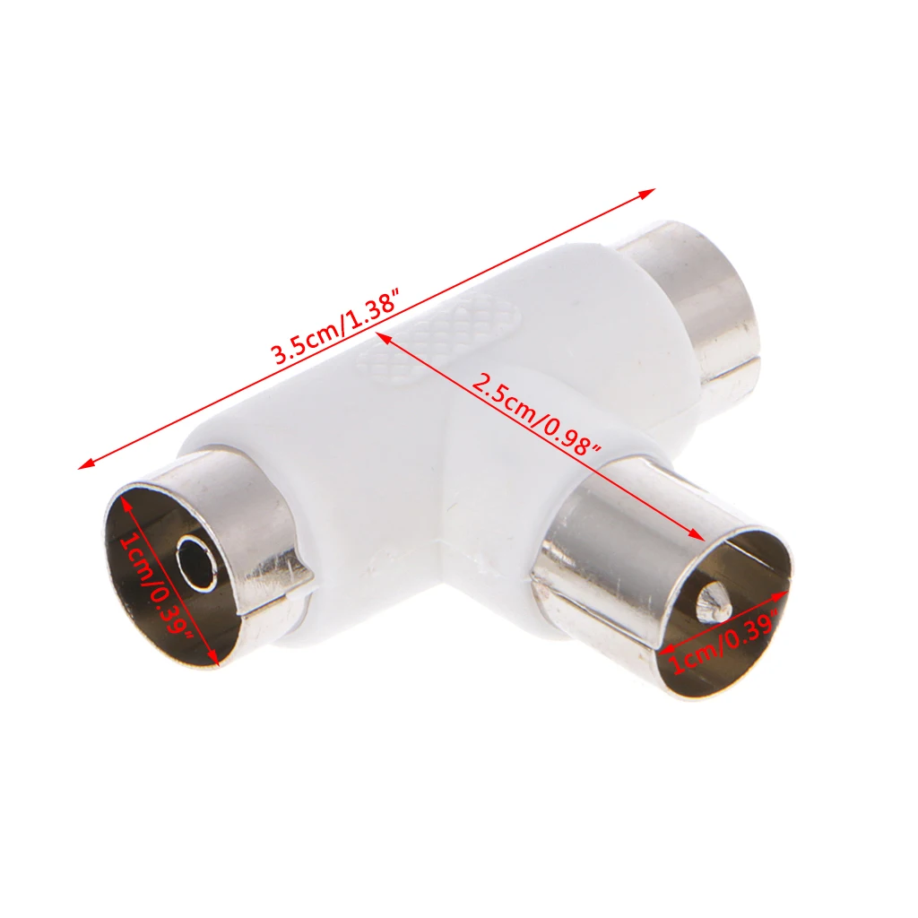 Двухсторонний ТВ T-разветвитель антенна коаксиальный кабель штекер 2x гнездовой