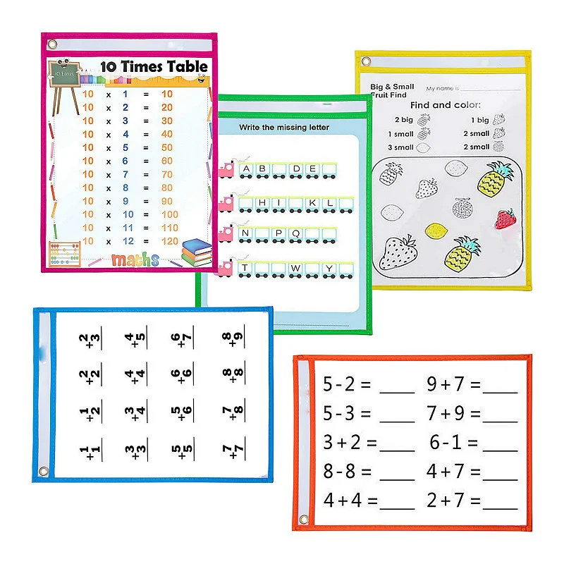 

Pcspvc writing cleaning bag, children's and adult drawing toys, transparent dry brush, reusable, letter doubling, 5 / 8 / 10