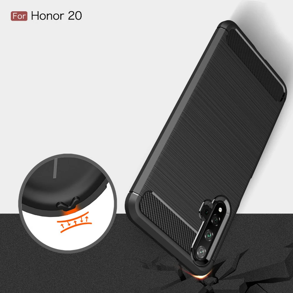Чехол из углеродного волокна для Honor 20 Pro Nova 5i 9X 8S 8X прочный защитный чехол Huawei P30 Lite