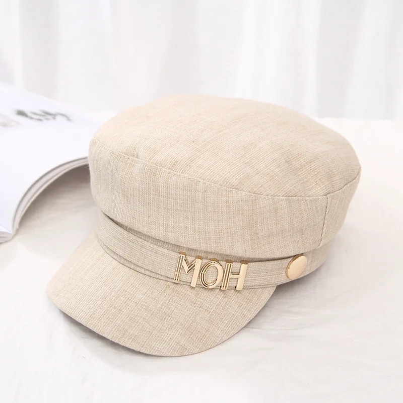 

Trendy Dry Hats Summer Autumn Women Letter Designer French Captain Sailor Navy Flat Casquette Octagonal Newsboy Caps 2020 New