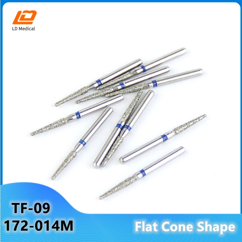 

20pcs Dental Dimond Burs TF-09 Blue Rings Medium Dental Grinding Tools 172-014M High Speed 1.6mm FG Shank Burs for Dentistry