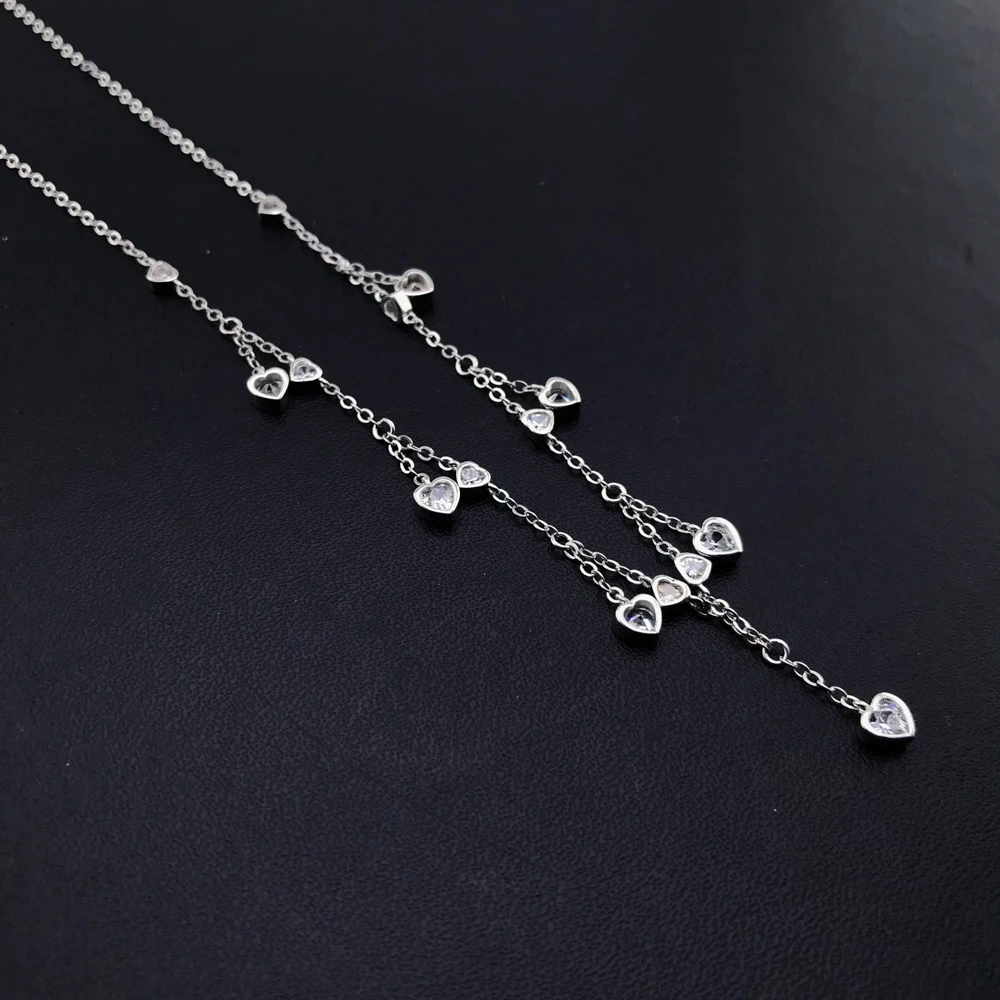 ?? Vantj Realモアッサナイトチョーカーネックレス14 18kホワイトゴールドチェーンボヘミアンチャームジュエリー首輪ウェディングパーティーギフト