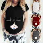 Новая летняя футболка для беременных Модная Футболка для беременных женщин топы с забавным принтом для малышей Топ для кормящих матерей Футболка для беременных Одежда