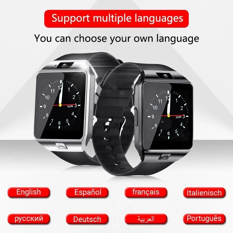 Умные часы DZ09 с поддержкой TF-карты и SIM-камеры для мужчин женщин спортивные