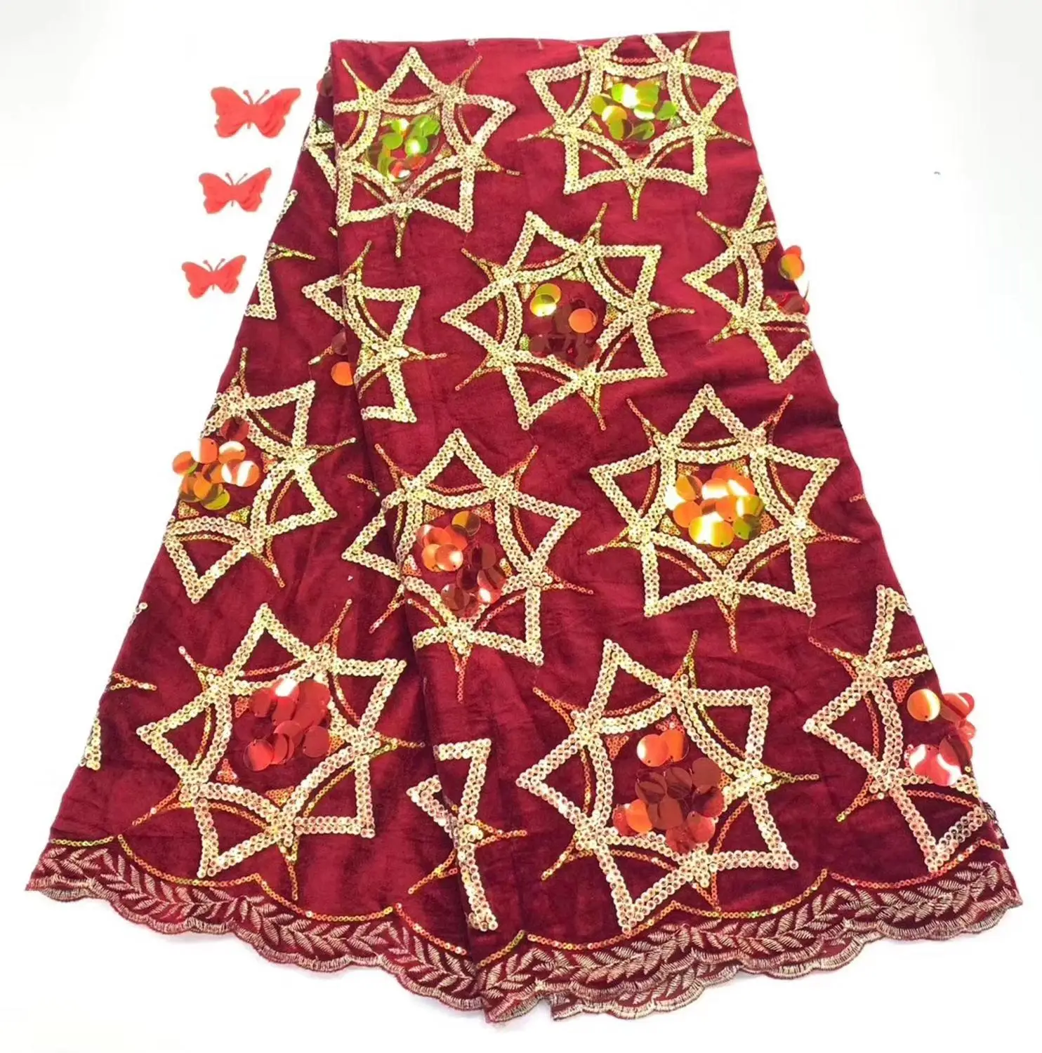 2019 африканская Высококачественная бархатная кружевная ткань с двойными