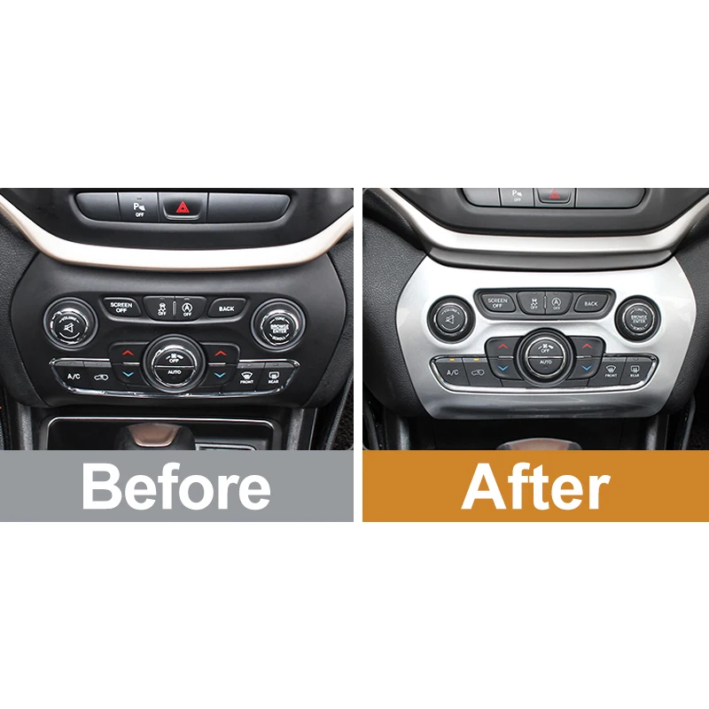 For Jeep Cherokee KL 2014 2015 2016 2017 2018 ABS Car Interior Accessories Styling Air Conditioning Adjustment Switch Cover Trim |