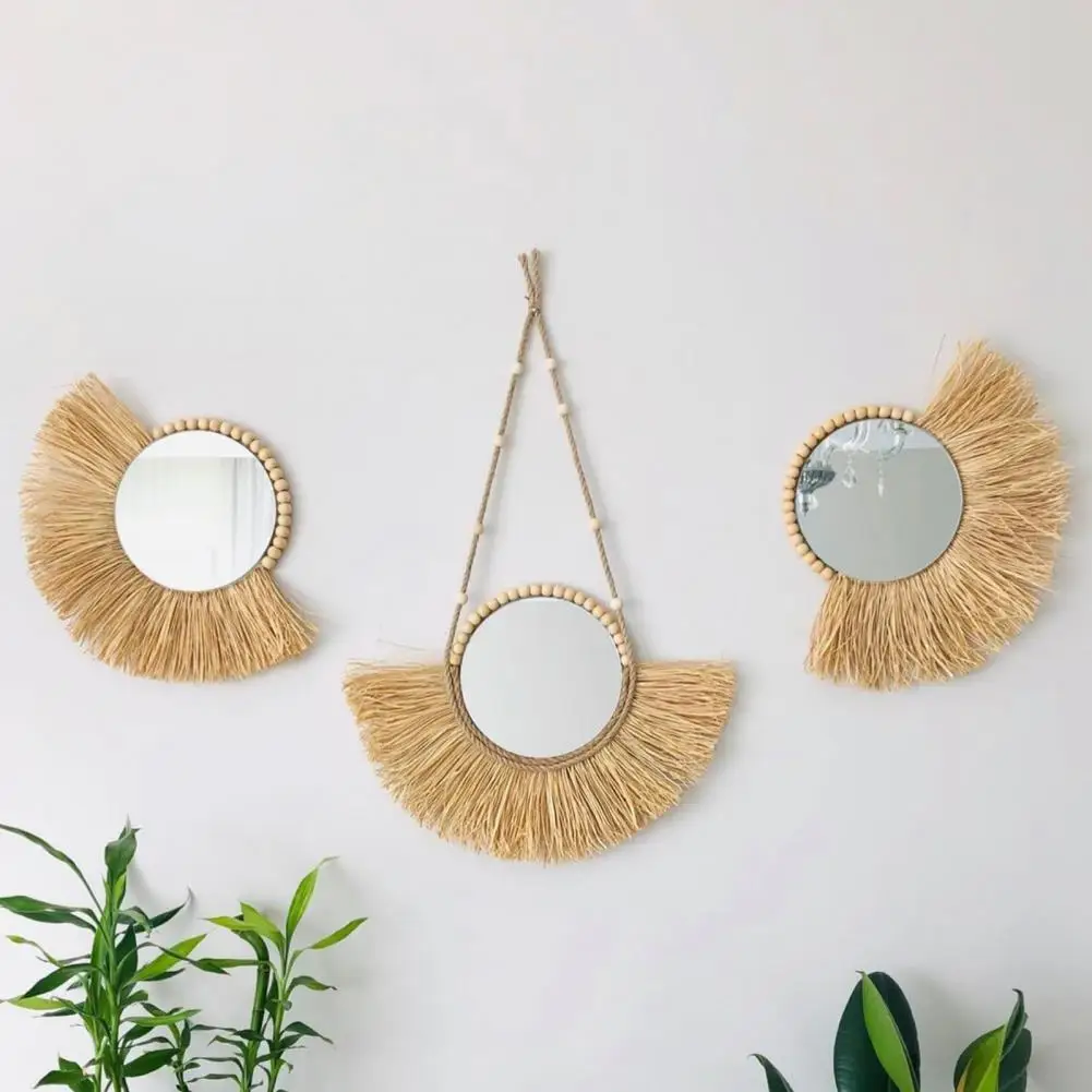 

Hanging Decor Attractive Acrylic Eye-catching Lightweight Straw Hanging Ornament for Porch Hanging Mirror Hanging Mirror