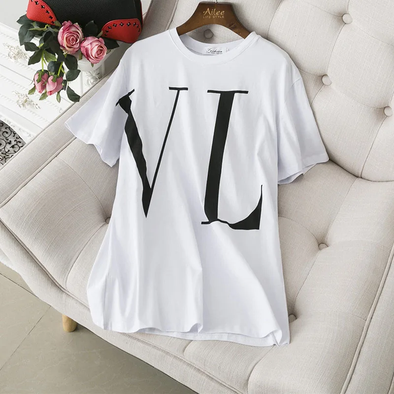 Летняя модная повседневная женская футболка с буквенным принтом новинка 2020