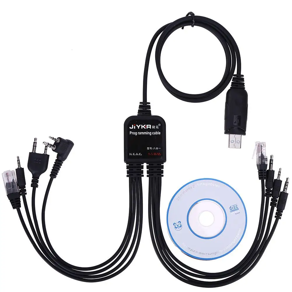 

8-в-1 USB-кабель для программирования Baofeng, портативные радиостанции для MOTOROLA AXU4100 Kenwood TYT QYT, несколько радиостанций