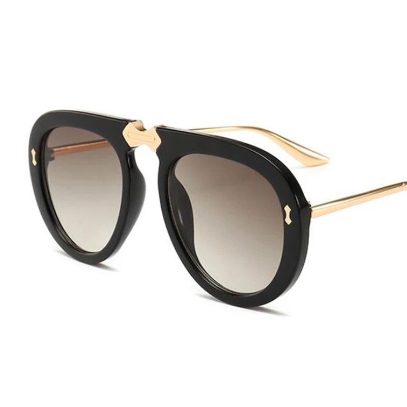 

Luxury Oversized Sunglasses Women Retro Brand Designer Big Frame Sun Glasses Trendy Black Shades 90s Clear Glasses Pilot Style