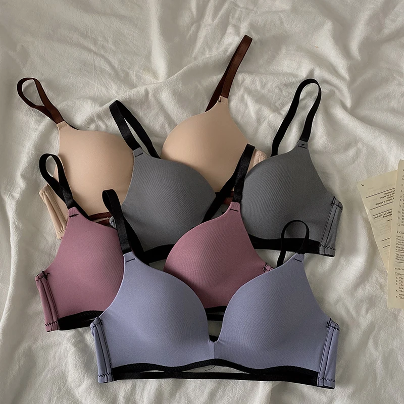 

Women's Underwear 2021 New Japanese Style Girl Wireless Bra Student Small Breast Push up Bra Beautiful Back Wrapped Chest Bra